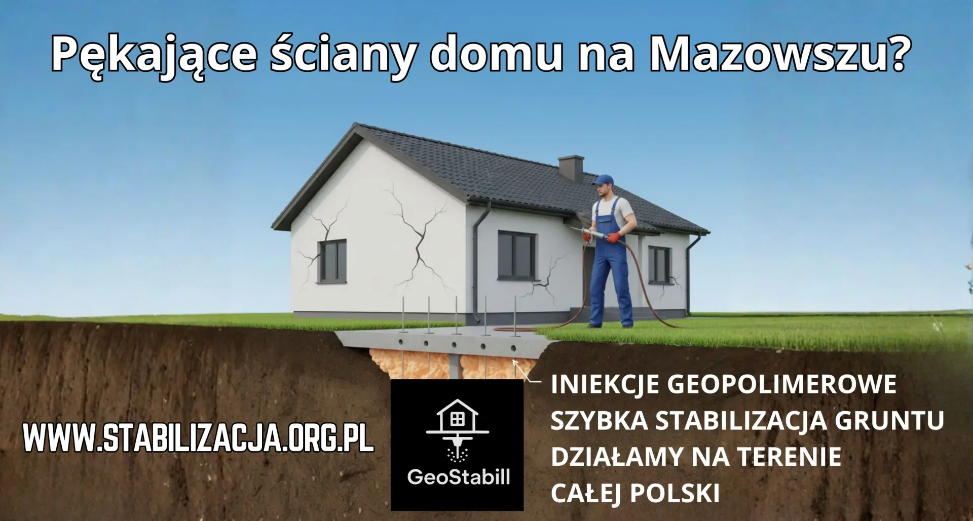 Popękane ściany domu na Mazowszu