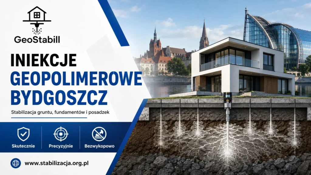 Iniekcje geopolimerowe Bydgoszcz – stabilizacja gruntu, fundamentów i posadzek w województwie kujawsko-pomorskim