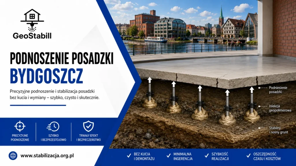 Podnoszenie posadzki Bydgoszcz – iniekcja geopolimerowa | GeoStabill