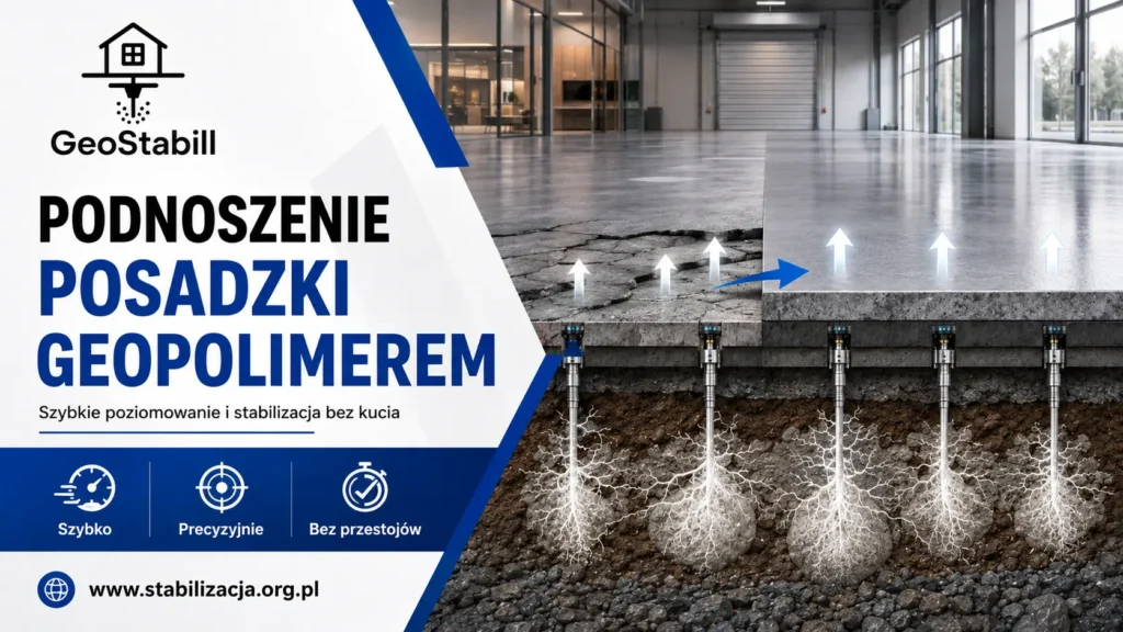 Podnoszenie posadzki geopolimerem – bez kucia, efekt od ręki | GeoStabill