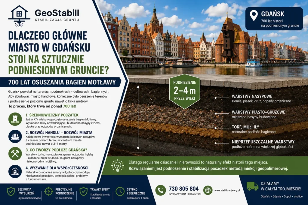 Dlaczego Główne Miasto w Gdańsku stoi na sztucznie podniesionym gruncie