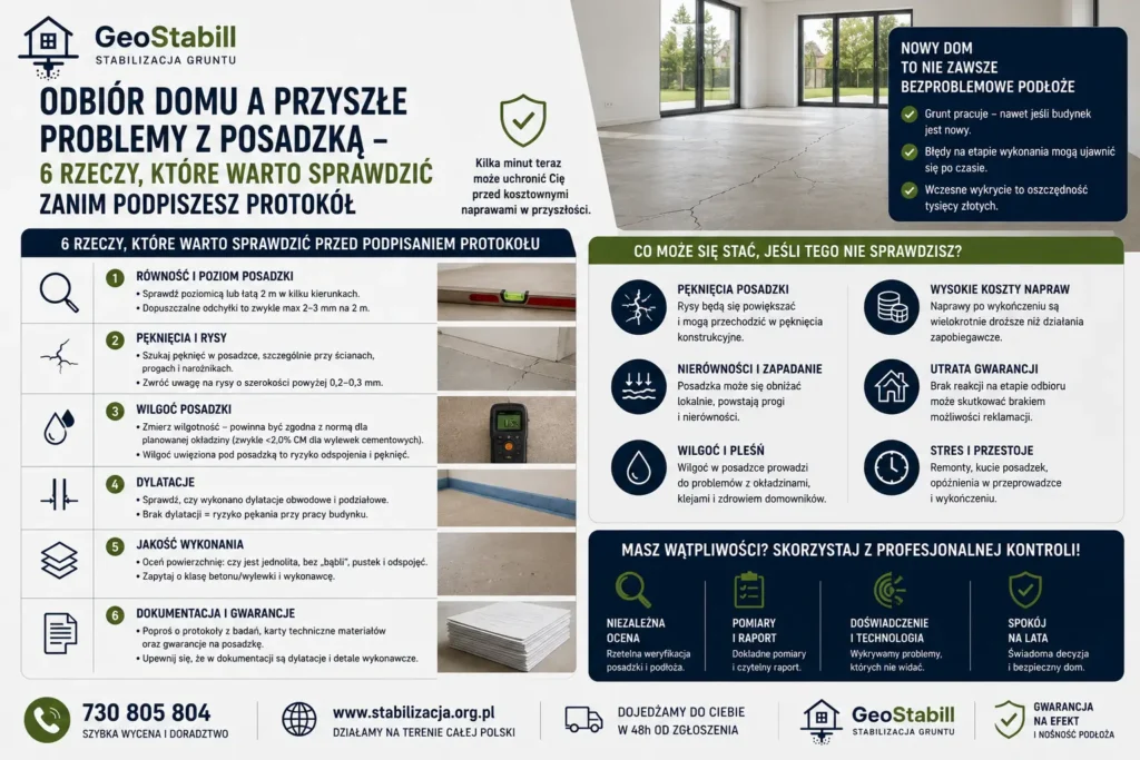 Odbiór domu a problemy z posadzką — 6 rzeczy do sprawdzenia | GeoStabill