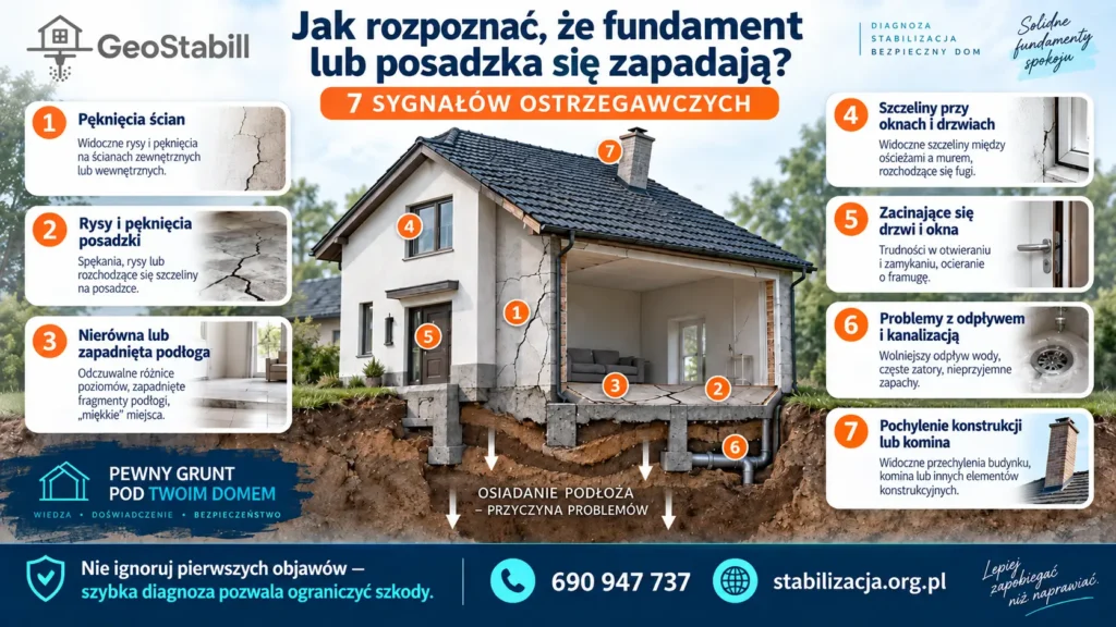 Jak rozpoznać, że fundament lub posadzka się zapadają — 7 sygnałów ostrzegawczych